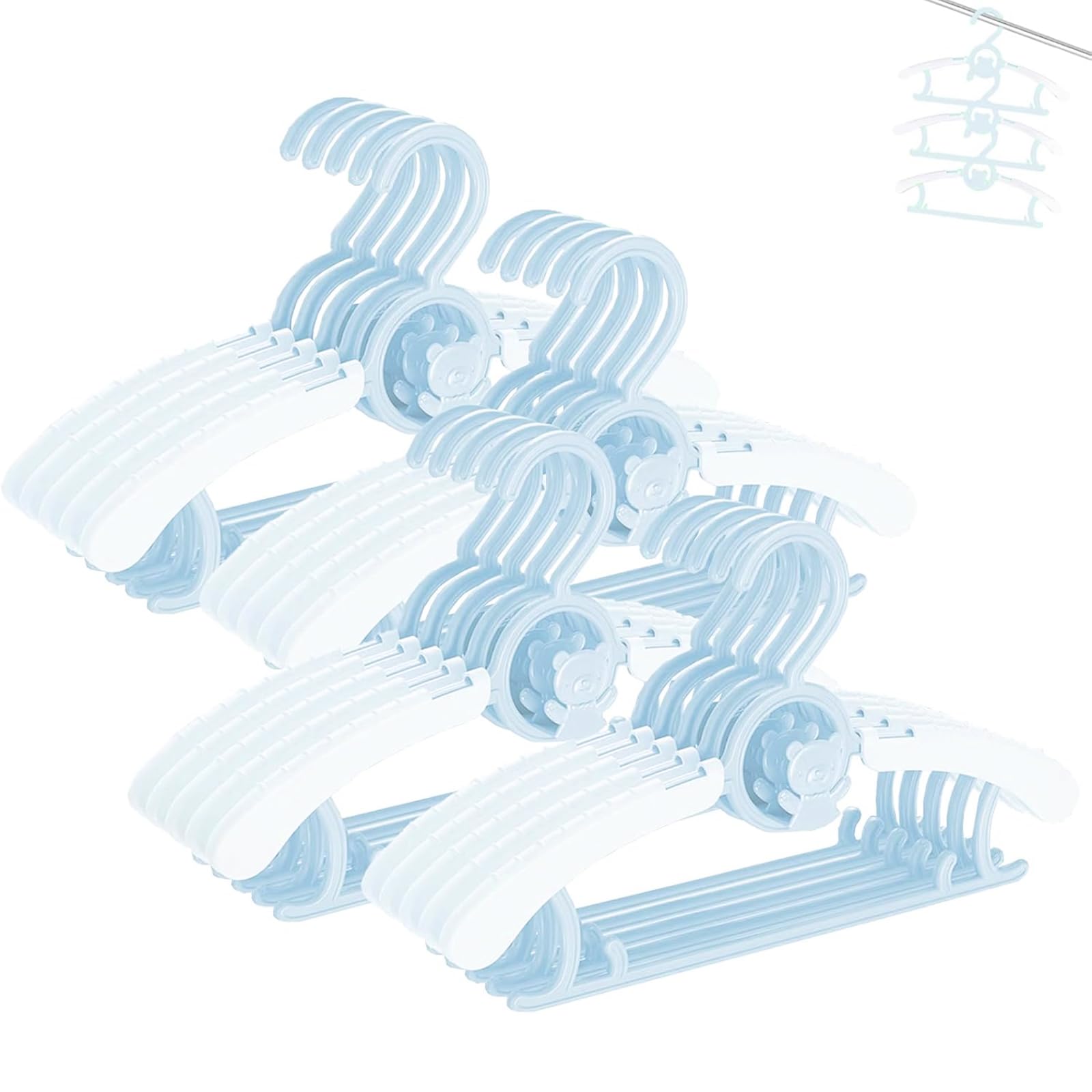 HGYZE kids hangers 11-14 inch adjustable blue for growing wardrobes