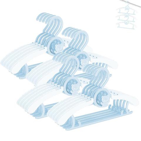 HGYZE kids hangers 11-14 inch adjustable blue for growing wardrobes