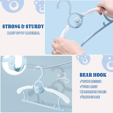 HGYZE childrens hangers side hooks keep clothes in place