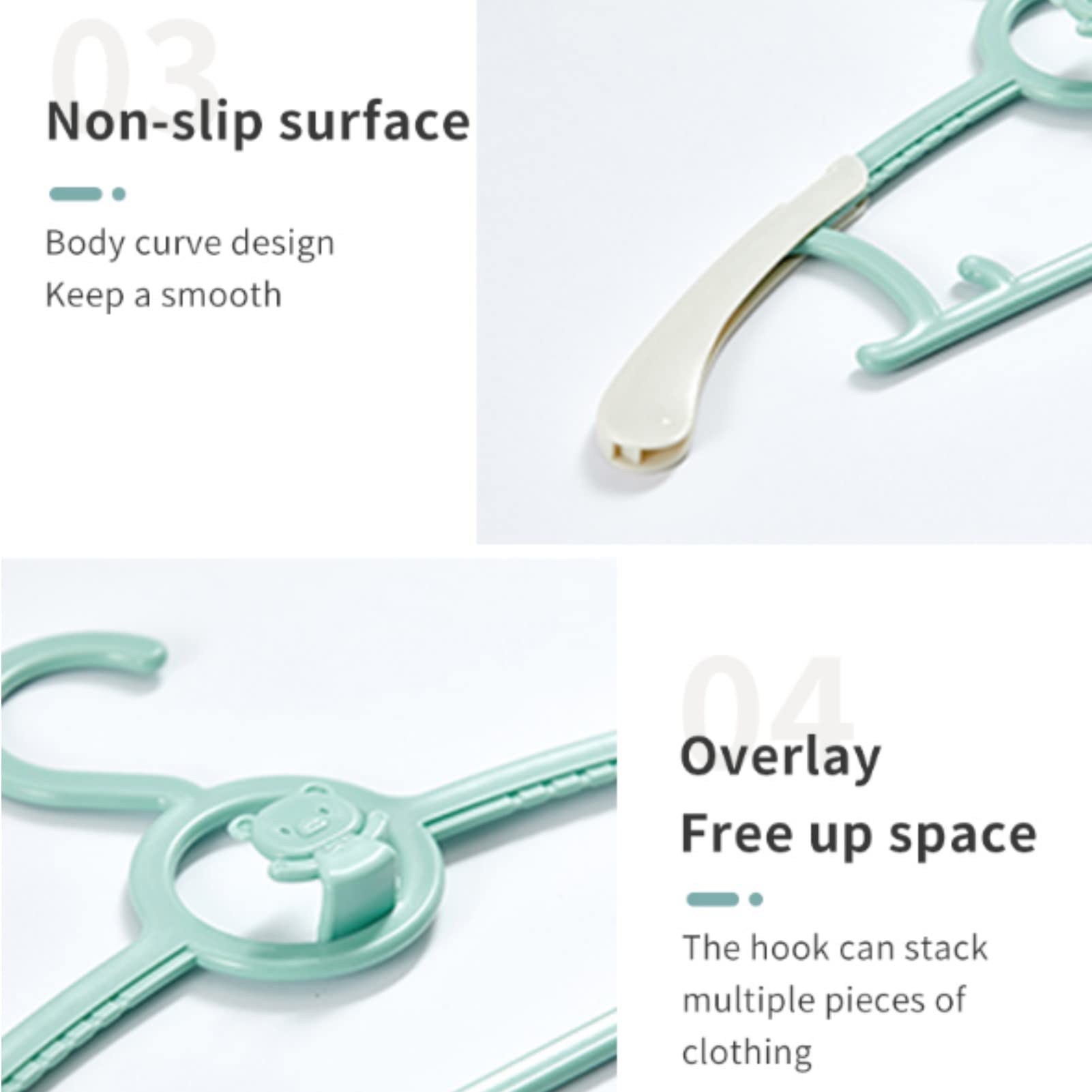 HGYZE side hooks secure pants and accessories on hangers