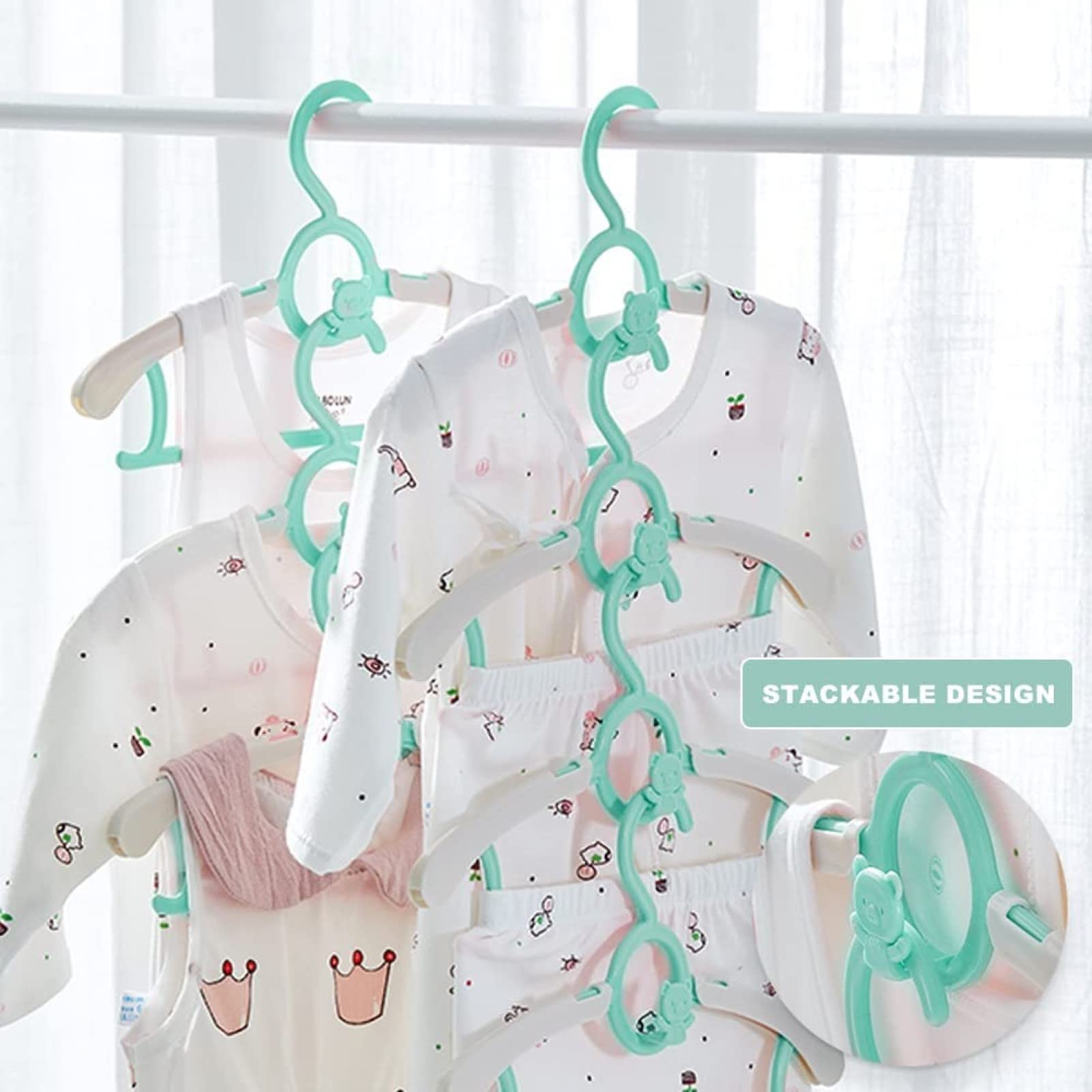HGYZE stackable bear-hook hangers pair outfits securely