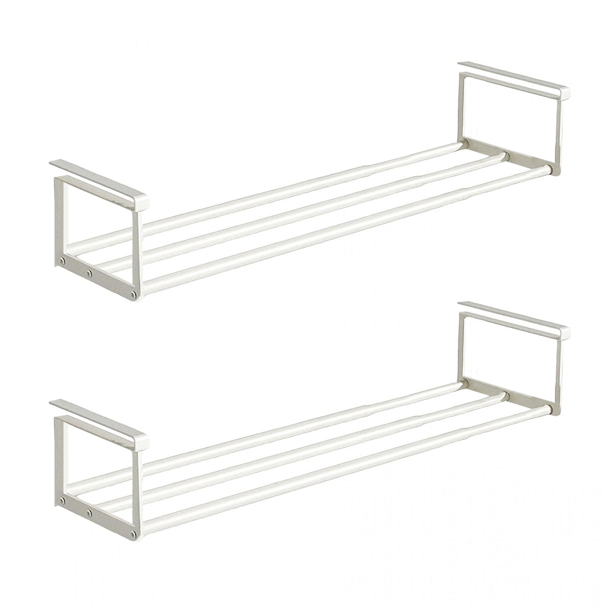 HGZBS Expandable Shoe Rack under shelf hanger improves vertical storage efficiency.