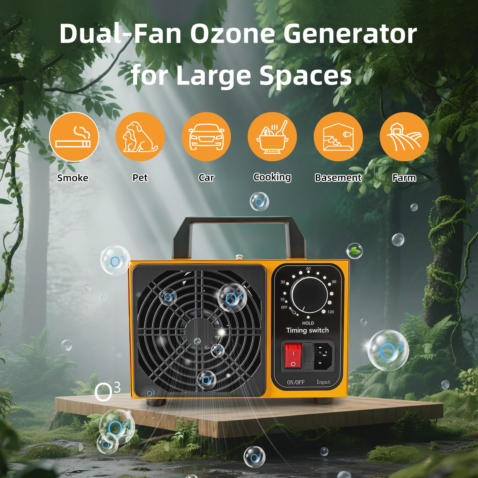 Timer knob on HHGM ozone machine for precise scheduling