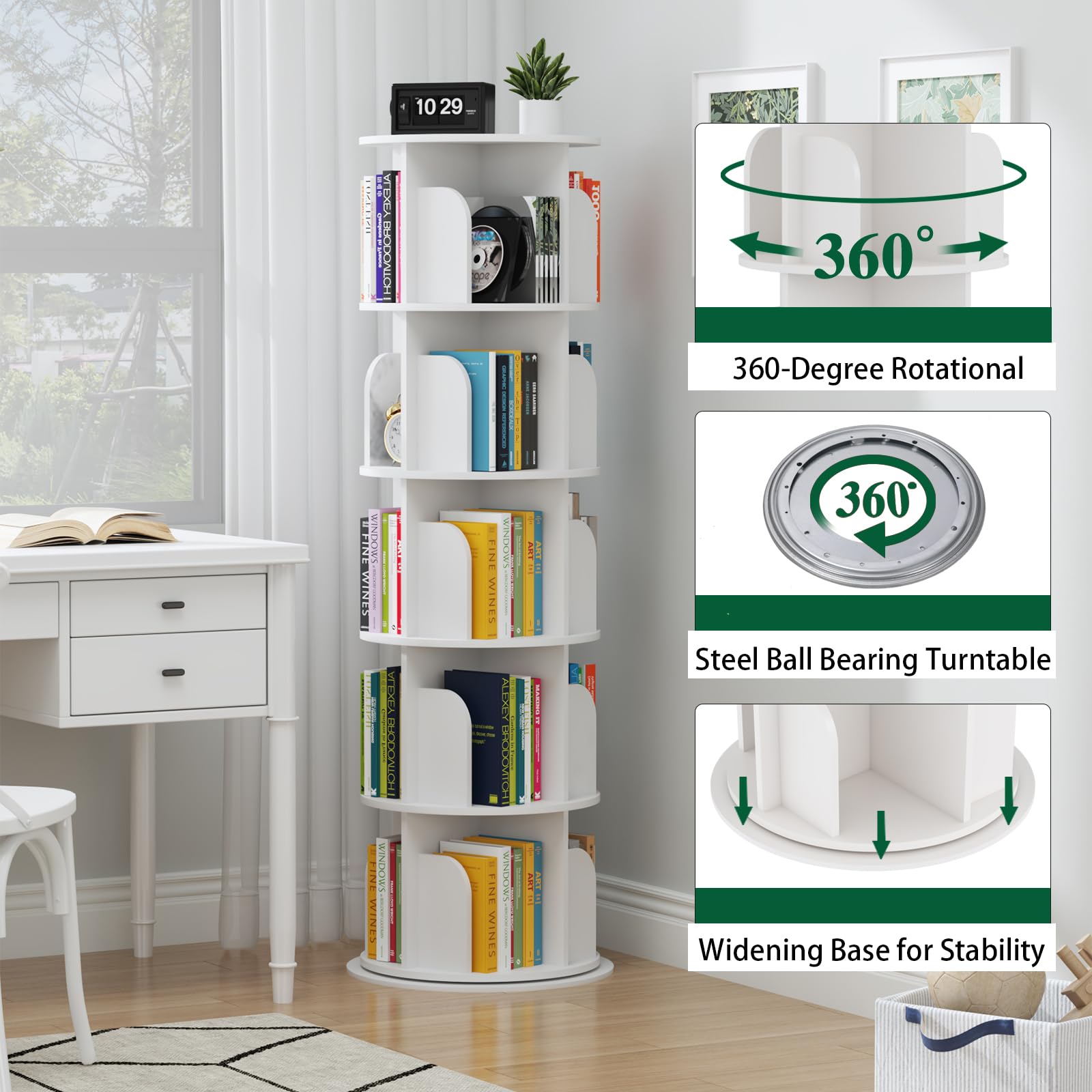 hhgrapehh narrow tall bookcase in white fits small rooms