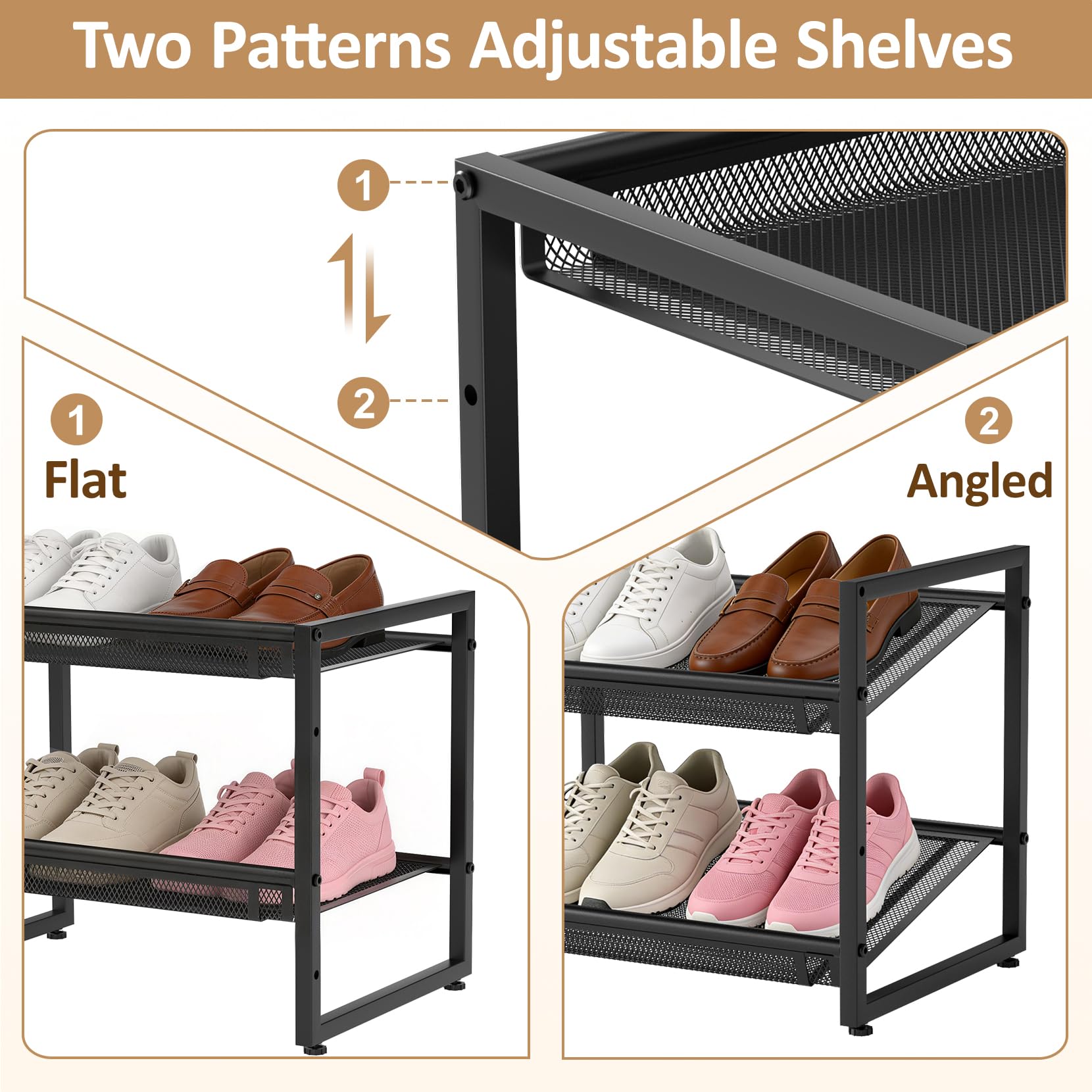 HHOKEM dense metal grid conveys durable, wobble-free storage