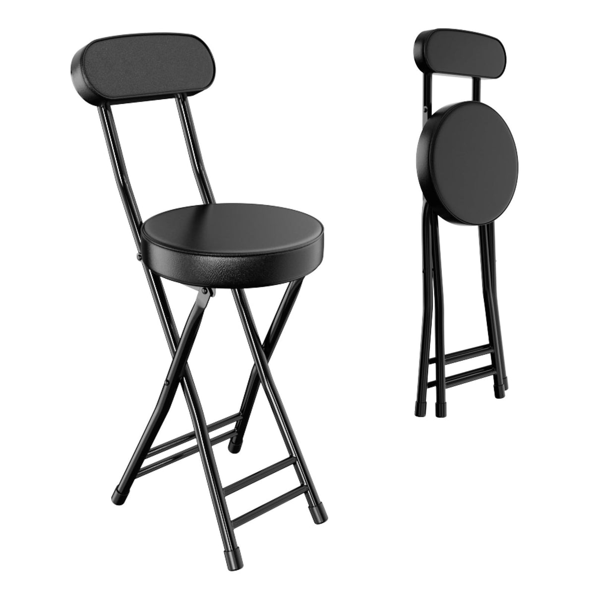 H HOMEWINS cushioned folding stool at counter height for camping and travel