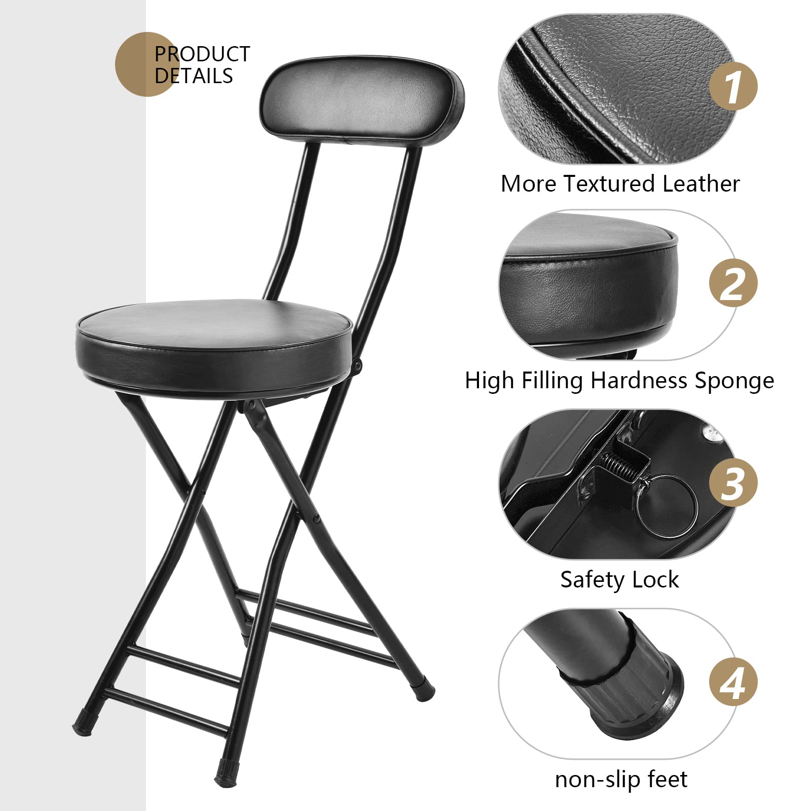 H HOMEWINS steel-frame stool shows durable, rust-resistant build for outdoor use