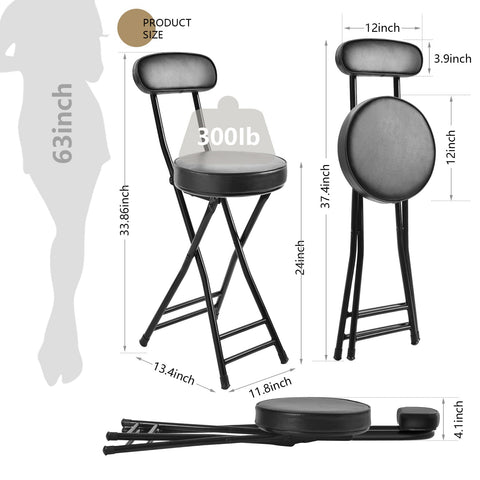 H HOMEWINS portable folding stool with handle for easy transport