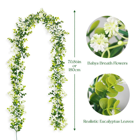 HIAGROW 4-pack greenery garland bundle ideal for DIY arrangements.