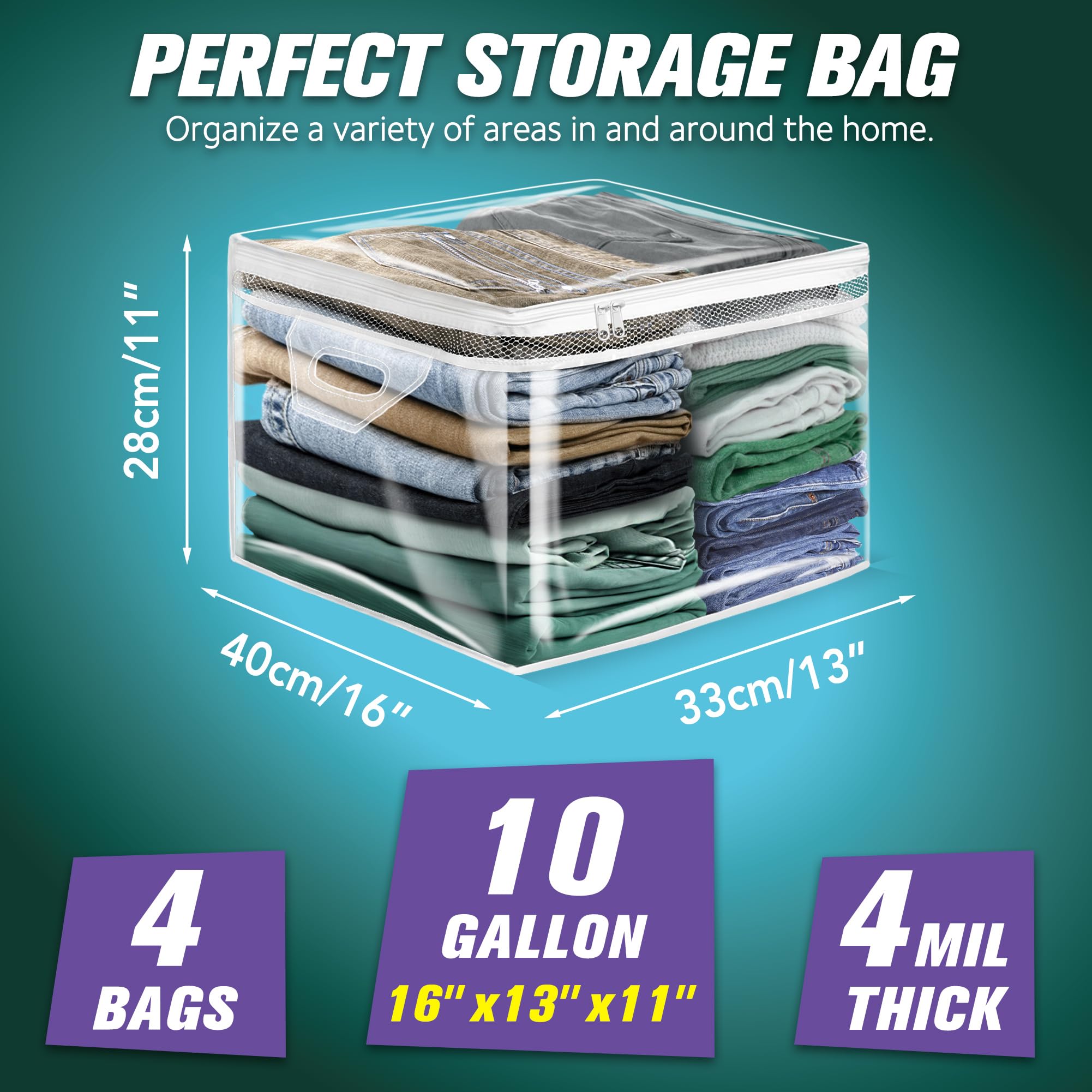 HIBAG underbed storage bag keeping seasonal clothing dust-free and accessible.
