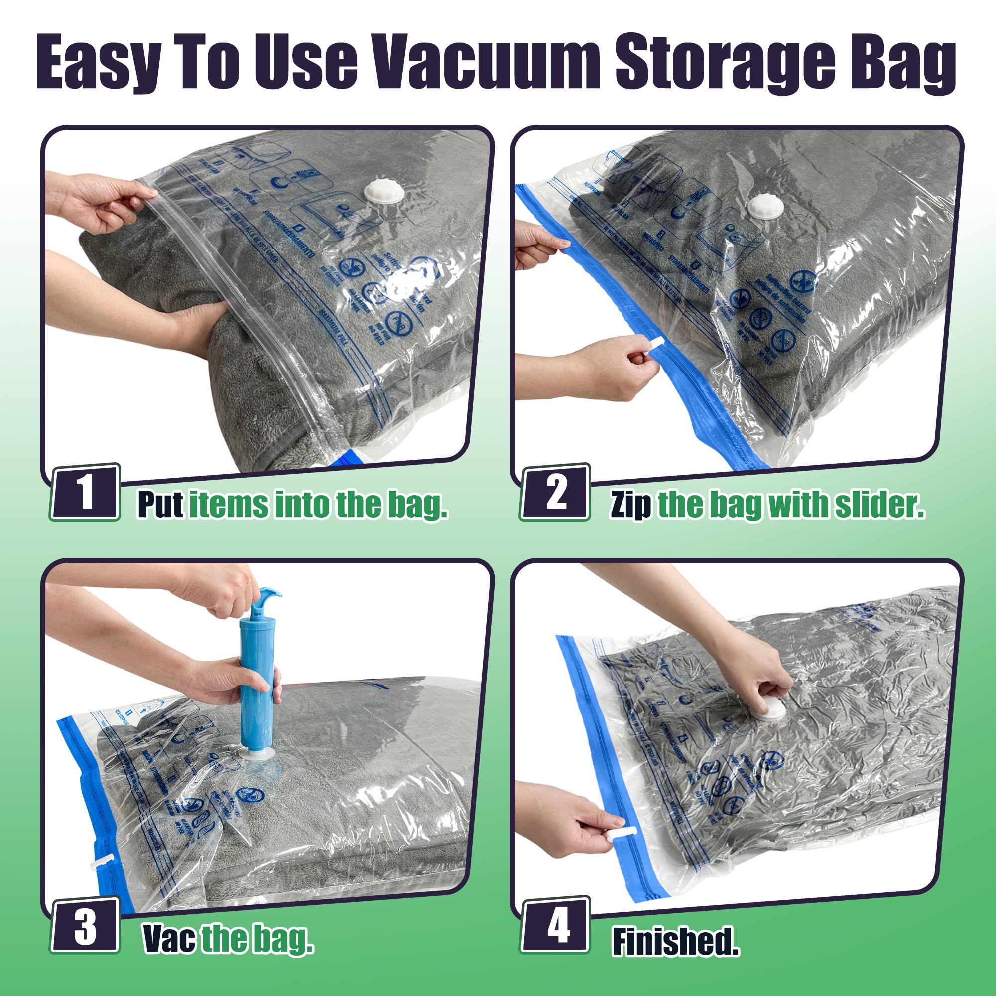 HIBAG 15 Jumbo Vacuum Bags for comforters maximize luggage space while traveling