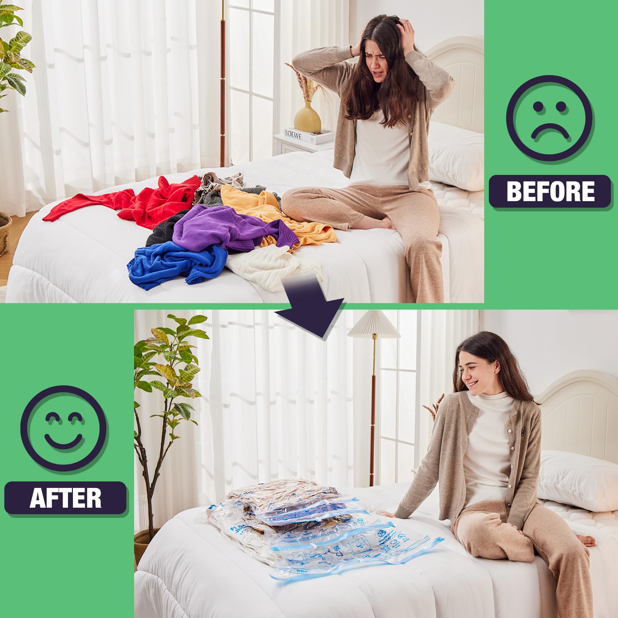 HIBAG 15 Jumbo Vacuum Bags ideal for travel packing and space efficiency