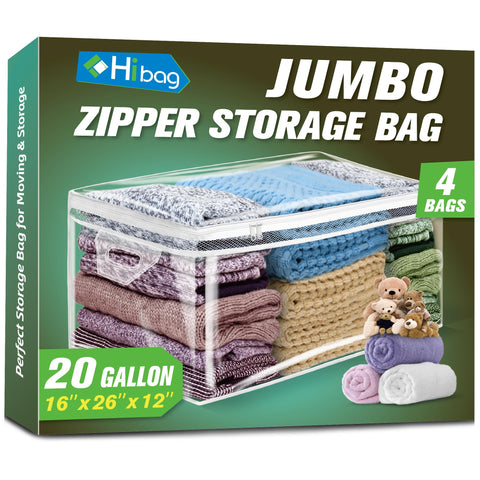 HIBAG 20-Gallon storage bag under-bed view with easy access to contents