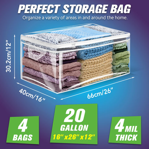 HIBAG clear clothing organizer with zipper lets you spot what's inside