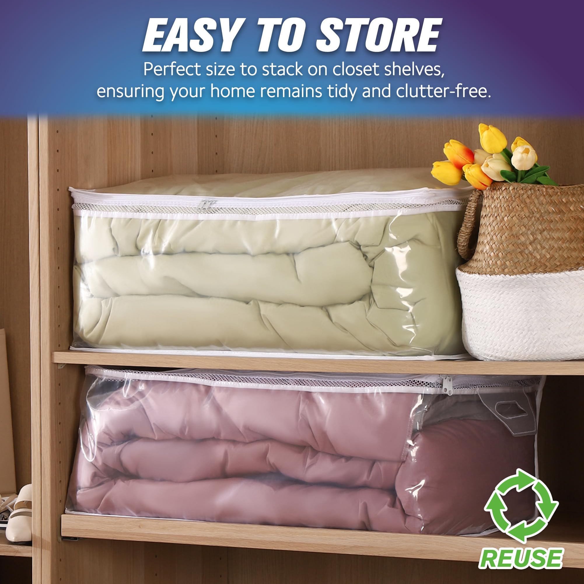 HIBAG king-size comforter fits securely in the large bag