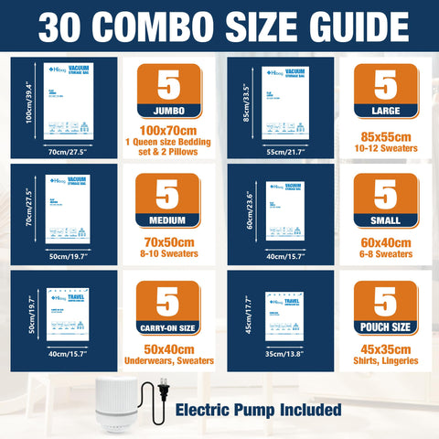 HIBAG compact storage bags save closet space and streamline packing