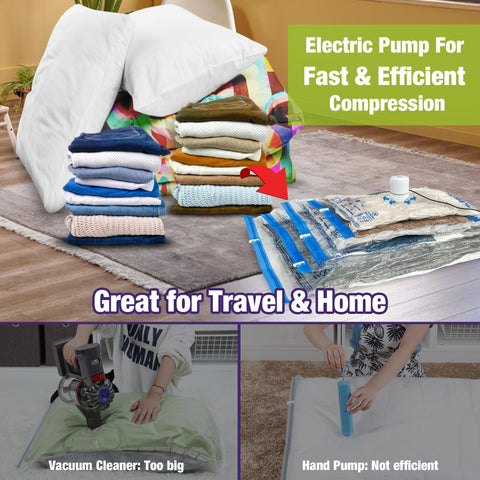 HIBAG PA+PE blend bags protecting clothing from dust while compressed.