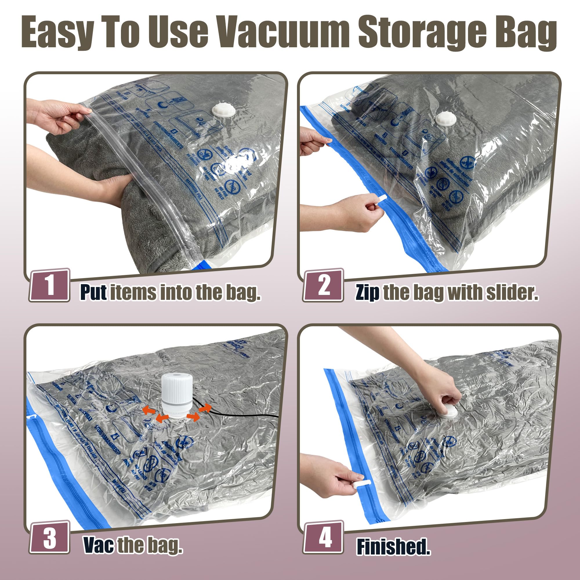 HIBAG bags protect pillows and bedding from dust during storage.