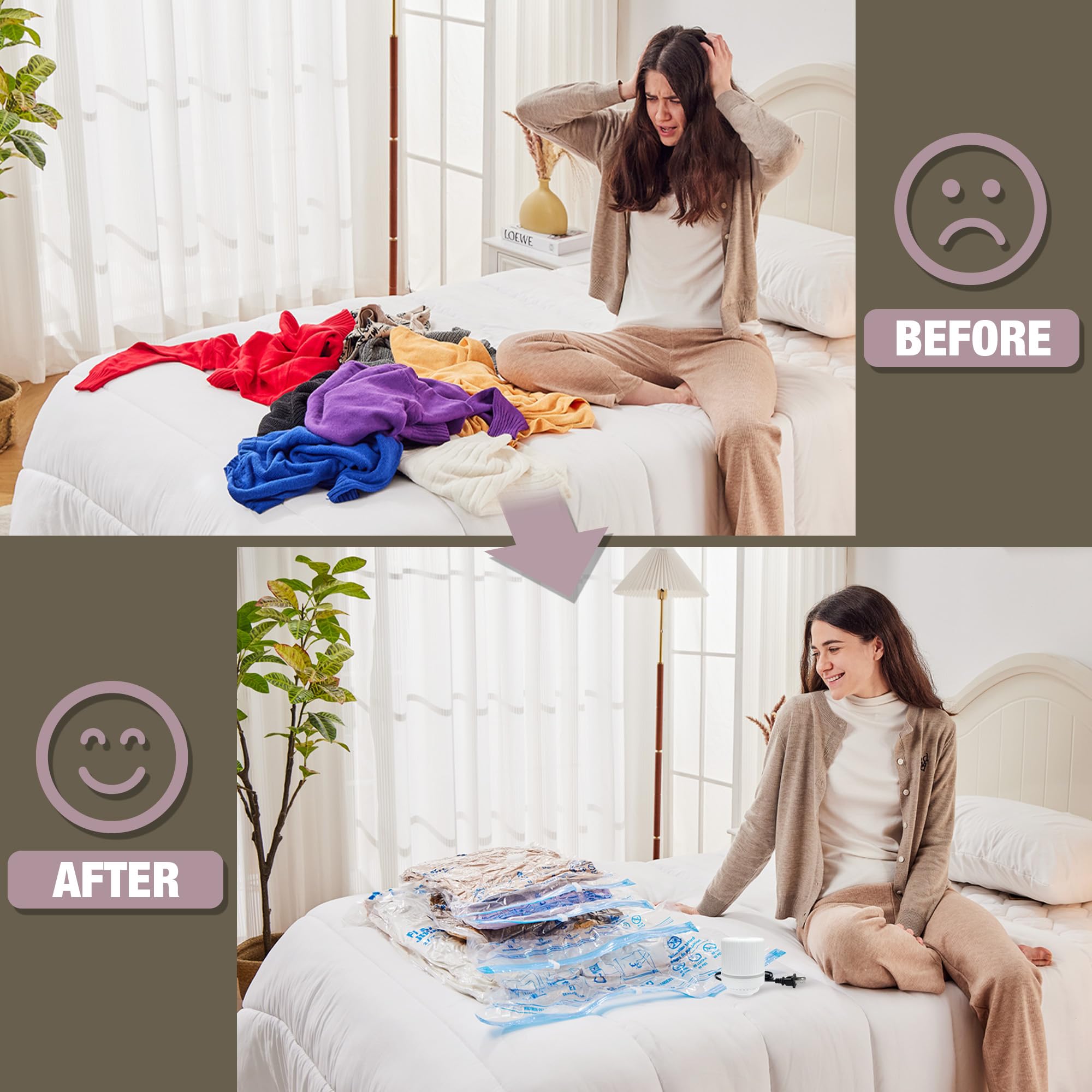 HIBAG vacuum bags simplify moving and packing when traveling.