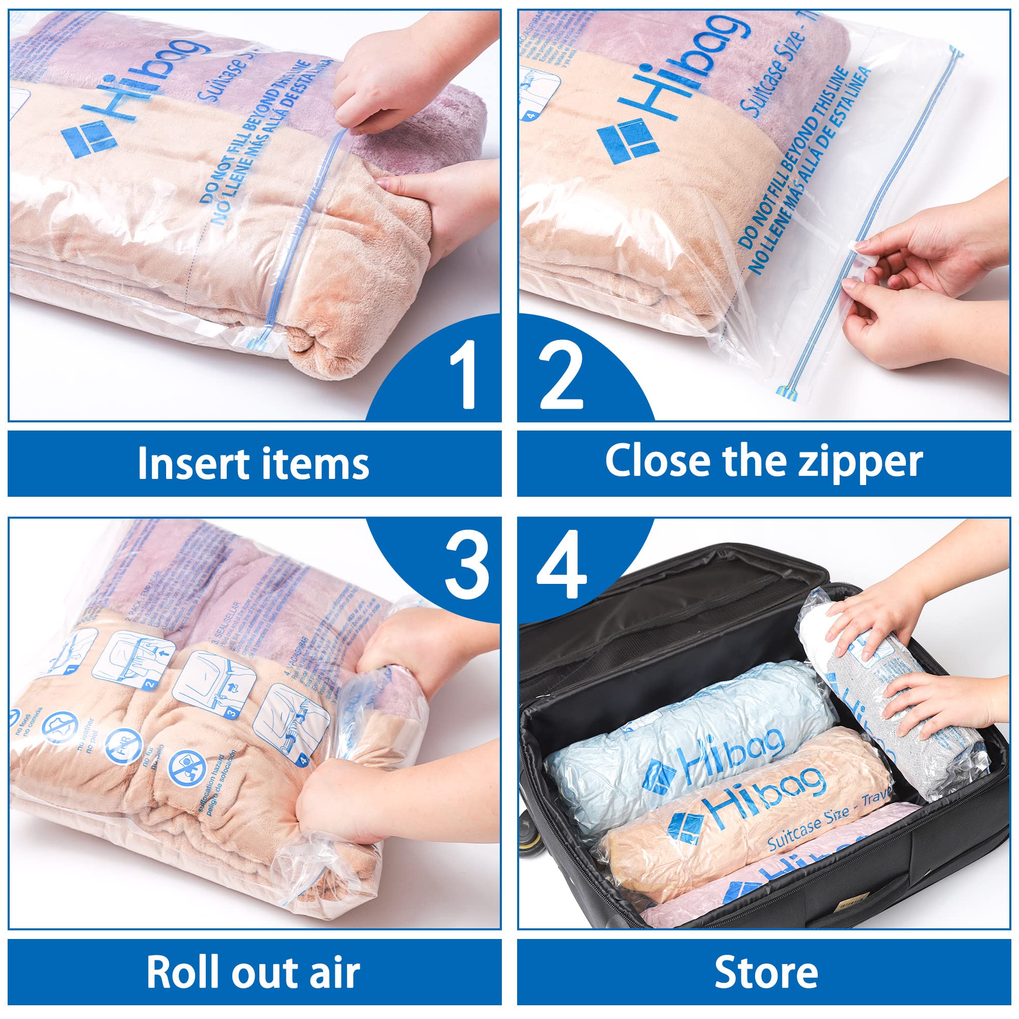 HIBAG yellow-blue indicator shows proper seal for reliable storage