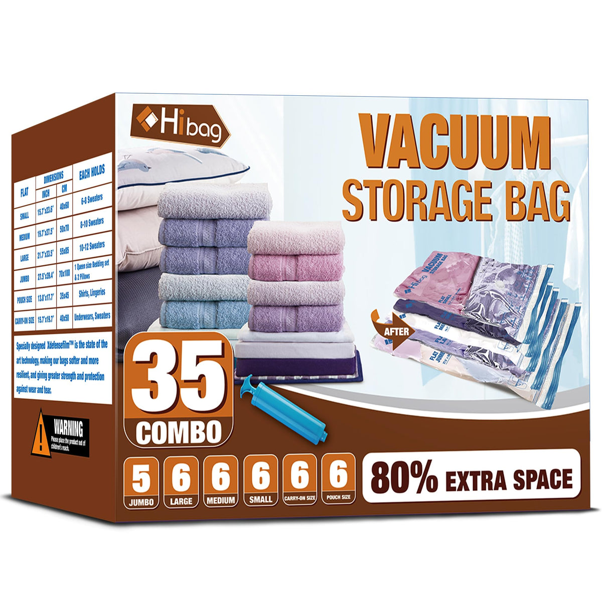 HIBAG vacuum storage bag double-zip clip demonstrates secure, easy sealing