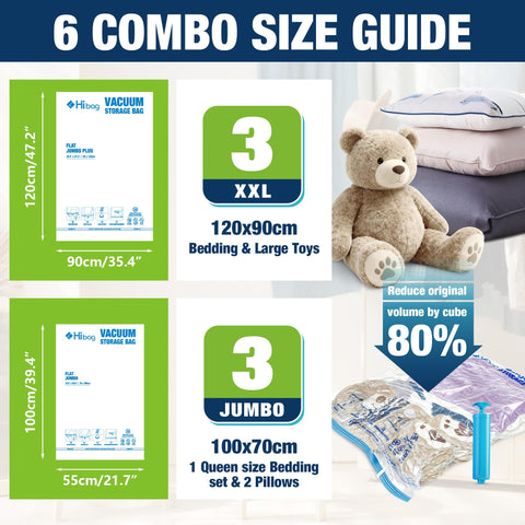 HIBAG vacuum storage bags jumbo 39x27 inches sealed to protect clothes from dust and moisture