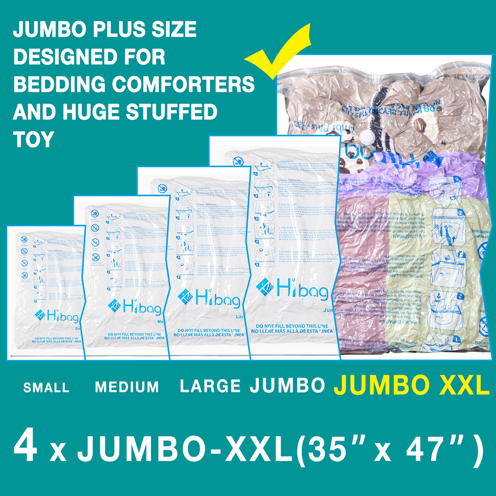 HIBAG XXL bag used for bedding storage, keeping linens organized