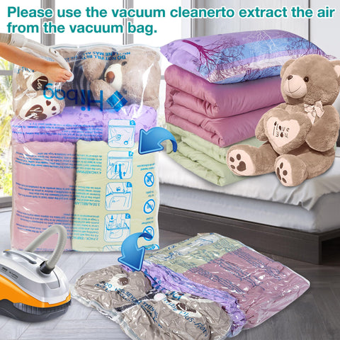 HIBAG bag illustrating vacuum compression to save space