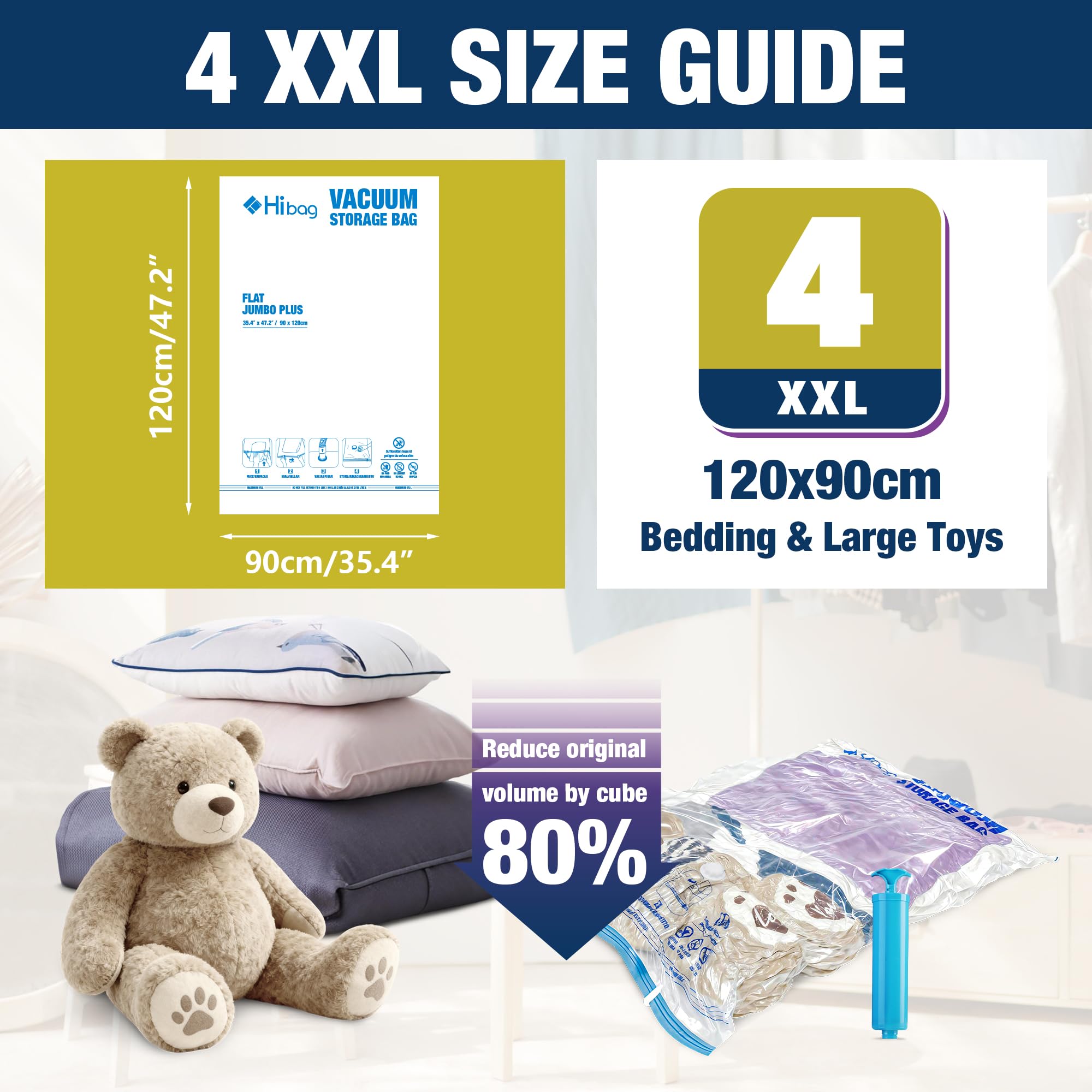 HIBAG XXL bag packs a king-size comforter compactly for seasonal rotation