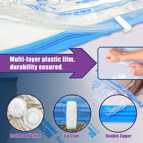HIBAG XXL includes a hand pump for quick vacuum sealing