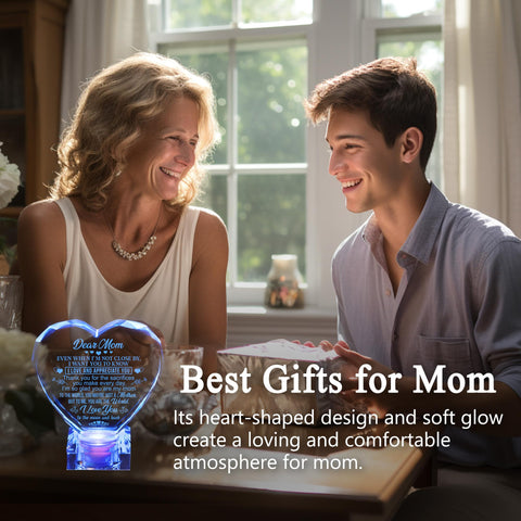 hibeauti crystal heart USB-rechargeable base powering long-lasting light.