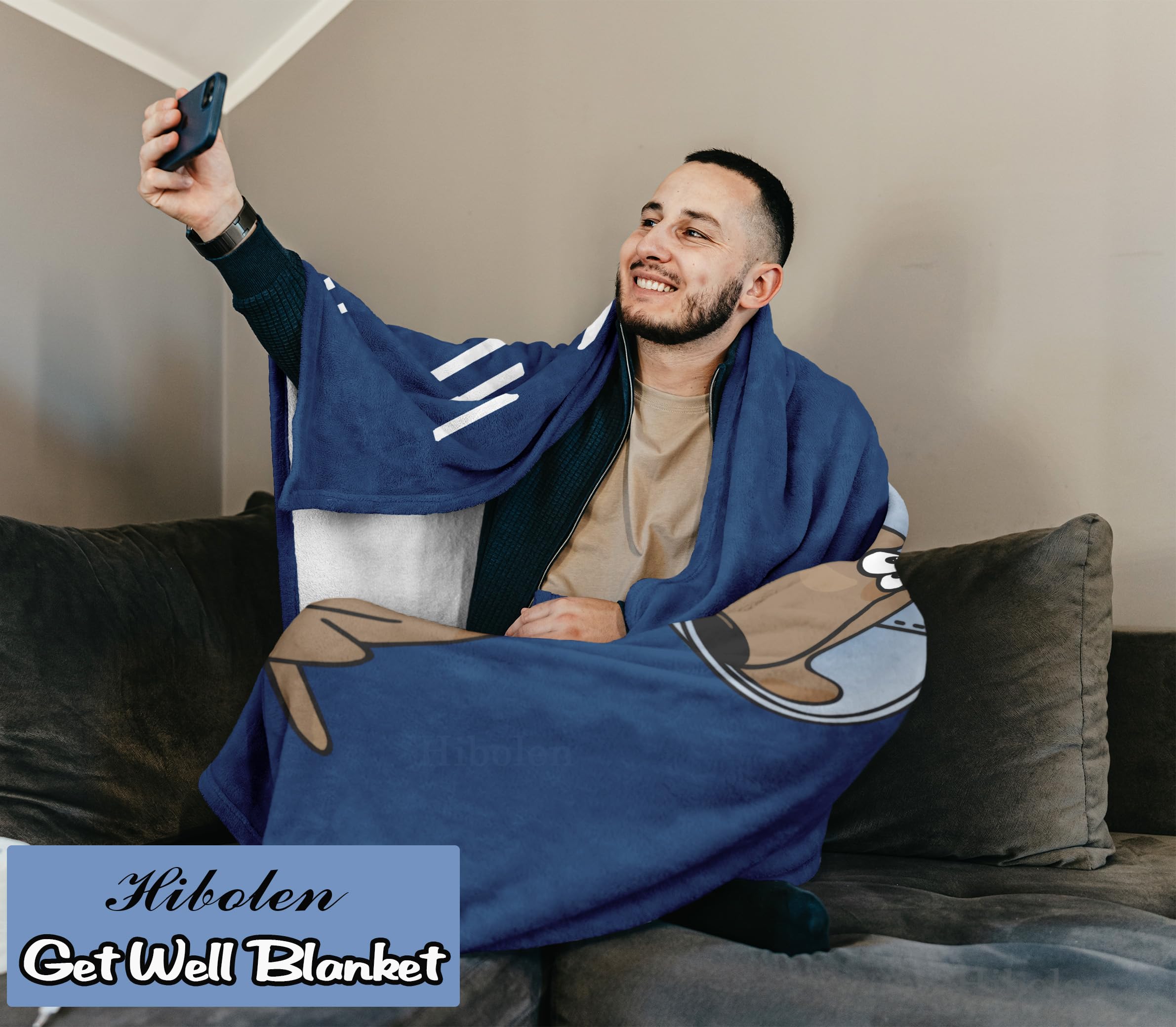 Hibolen blanket 50x60 inches: perfect size for resting and recovery.