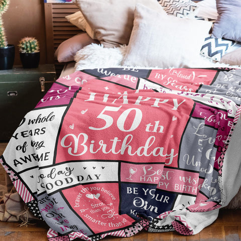 Hibolen 50x60 blanket fits comfortable as a thoughtful 50th gift.