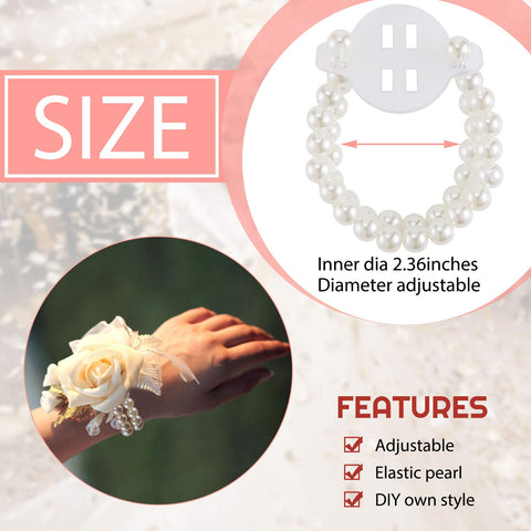 Hicarer 32-pcs corsage set white pearls arranged for display