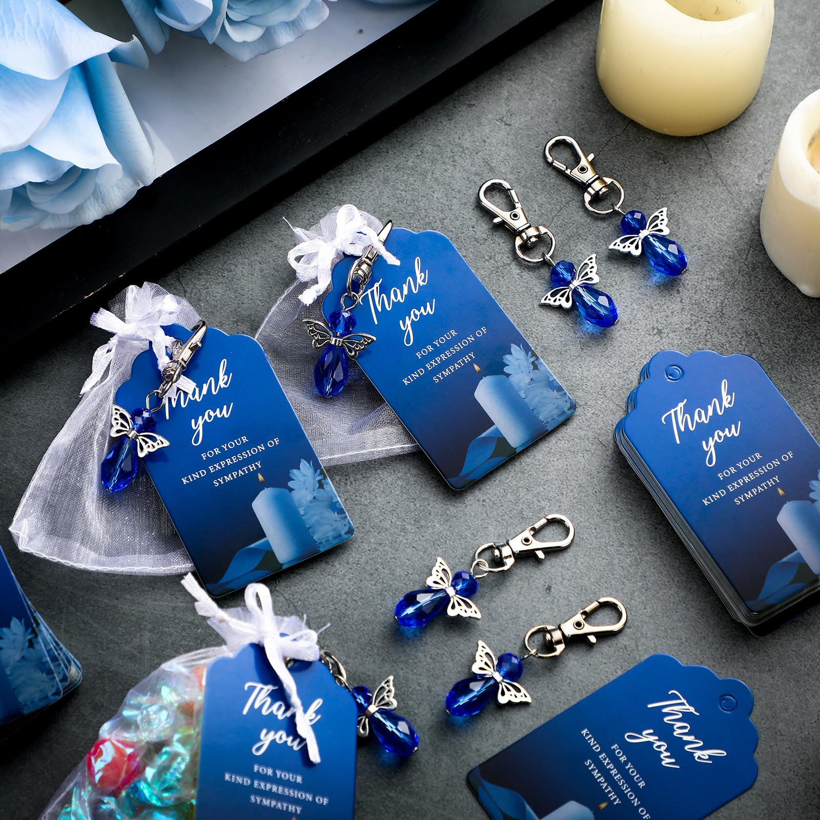 Hicarer 60-set funeral favors display, ready for event planning