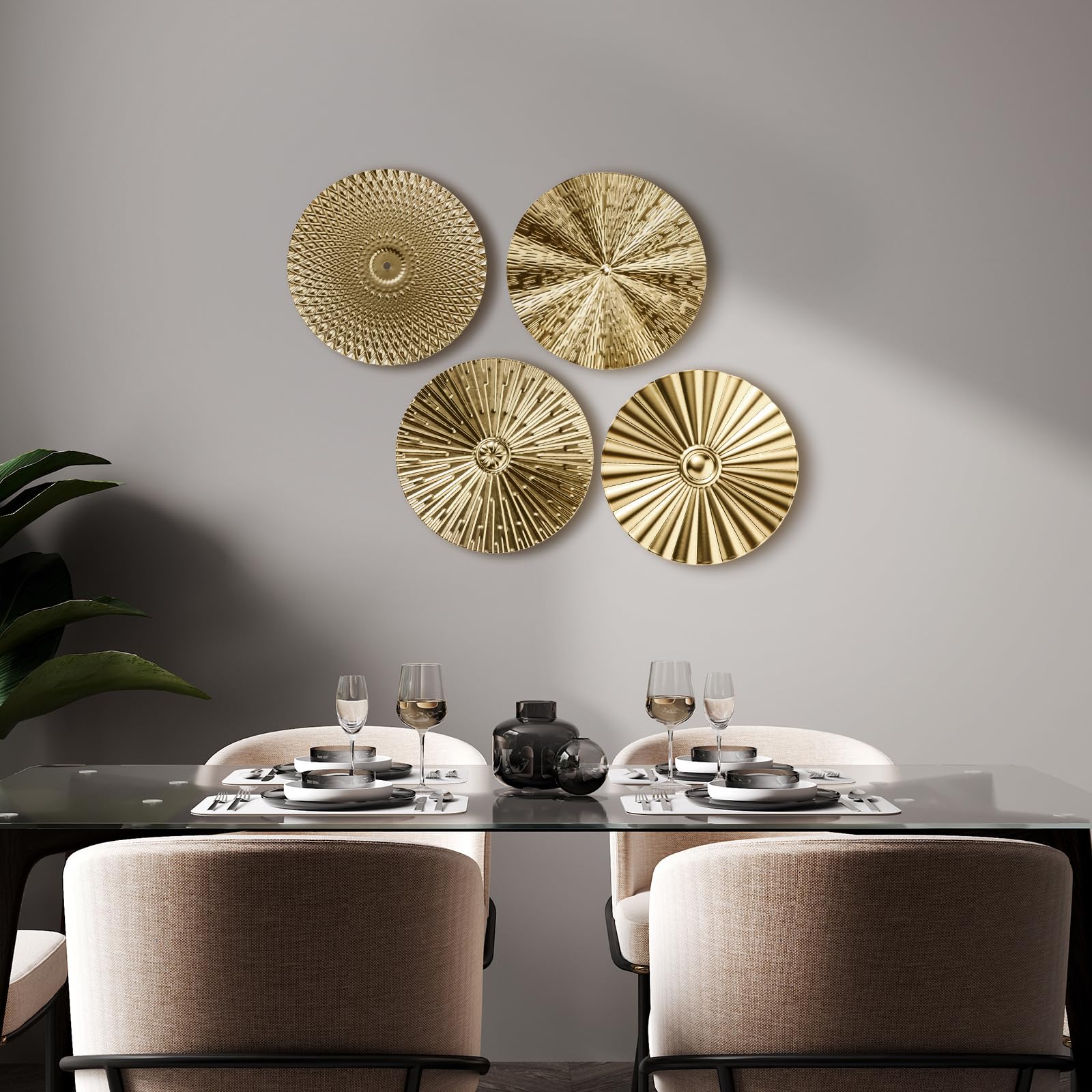 Hicarer gold sunburst wall art set for stylish office decor