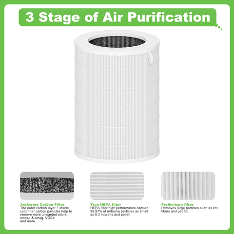 Hichoryer Air180 true HEPA filter close-up showing high efficiency