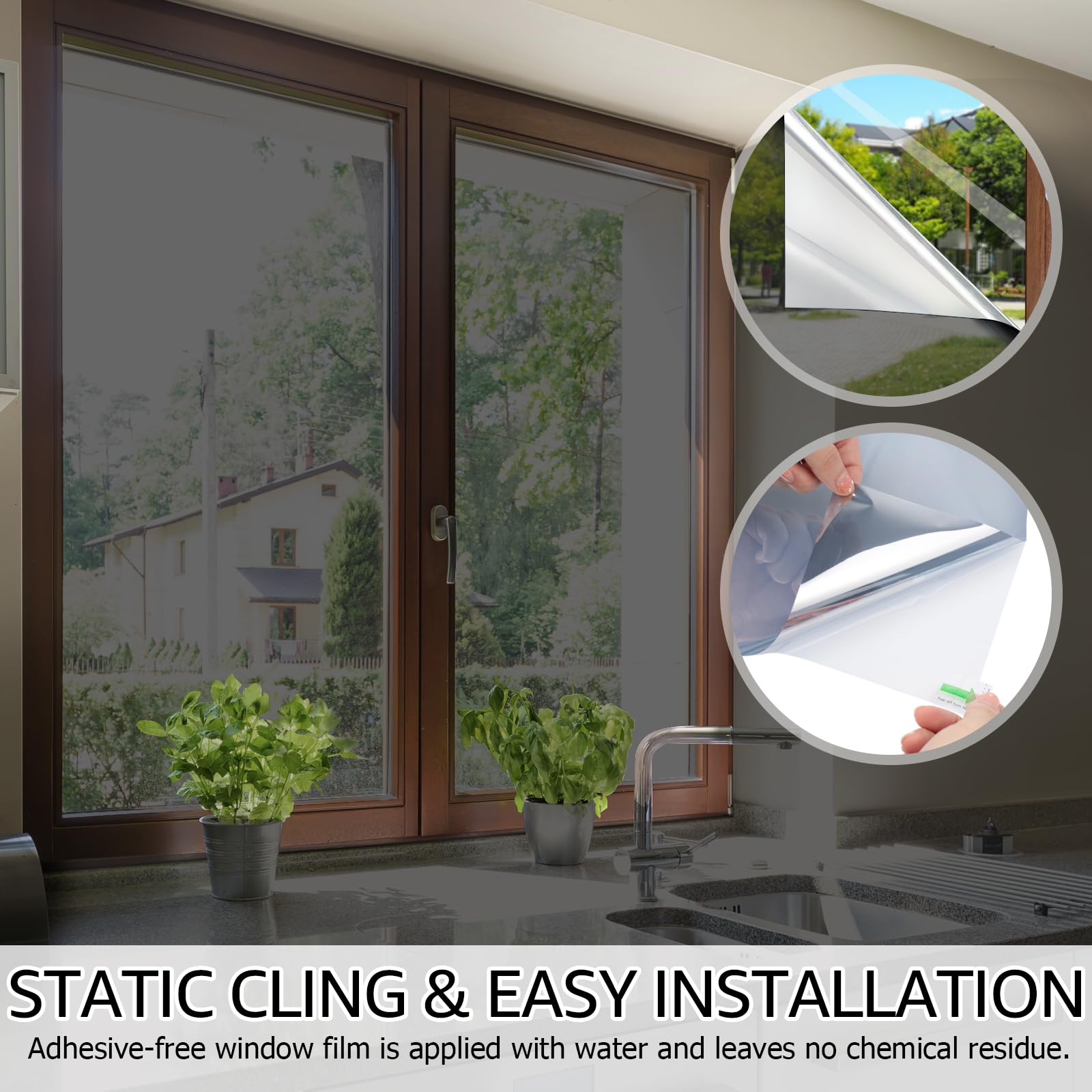 HIDBEA durable PET material window film is easy to install on smooth glass.
