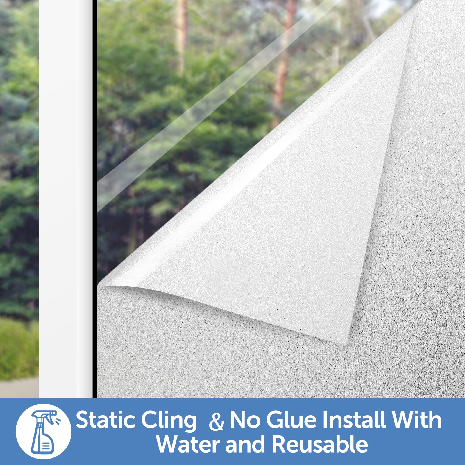 HIDBEA Frosted Window Film helps keep interiors cooler with heat control.