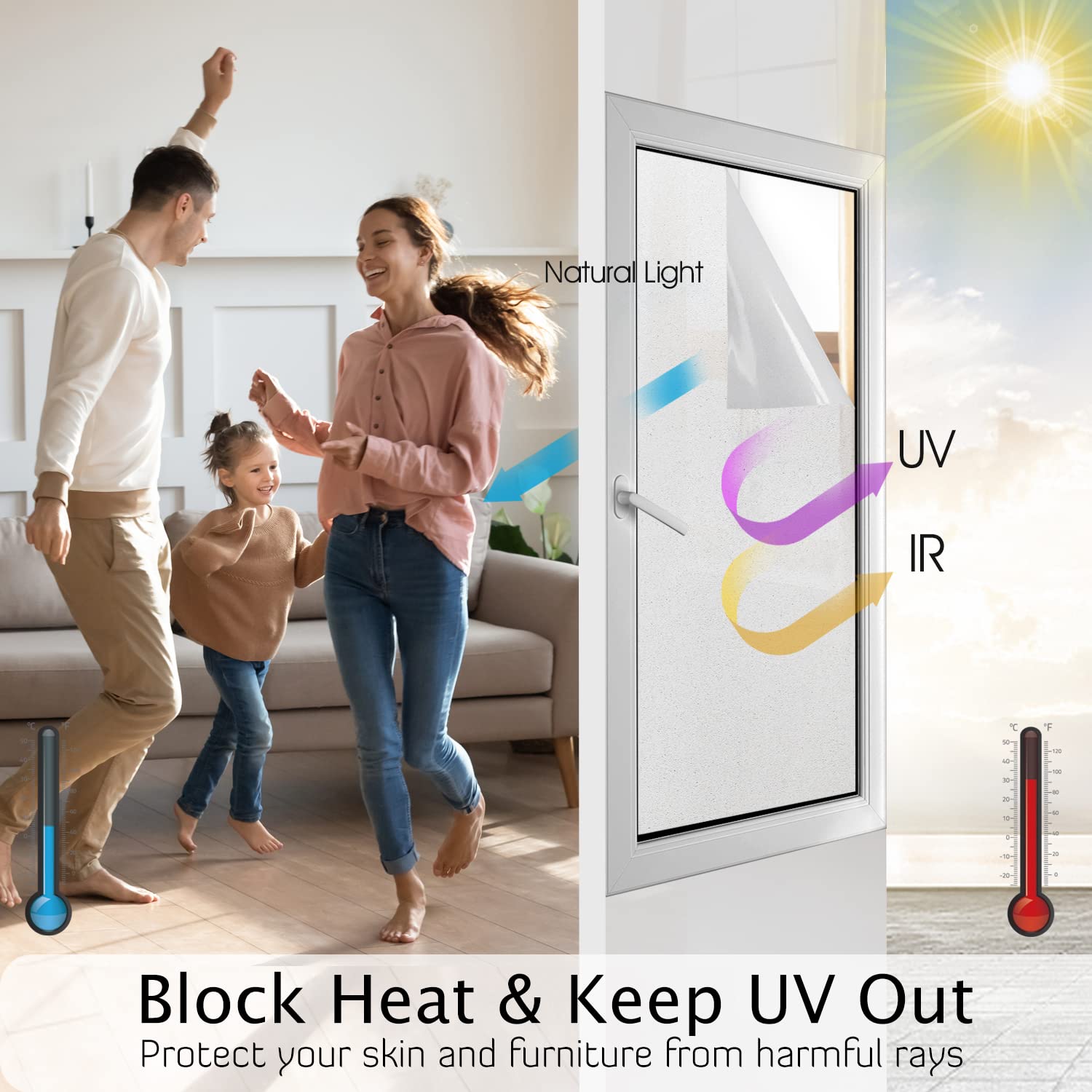 HIDBEA heat-insulation window film reduces glare and keeps interiors cooler.