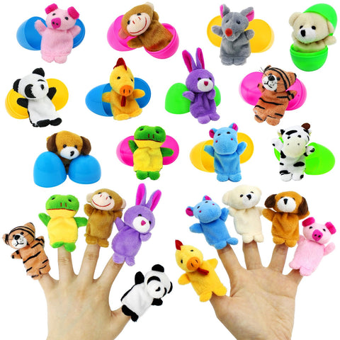 Hidreas 12-piece filled Easter eggs with animal puppets ready for quick egg hunts