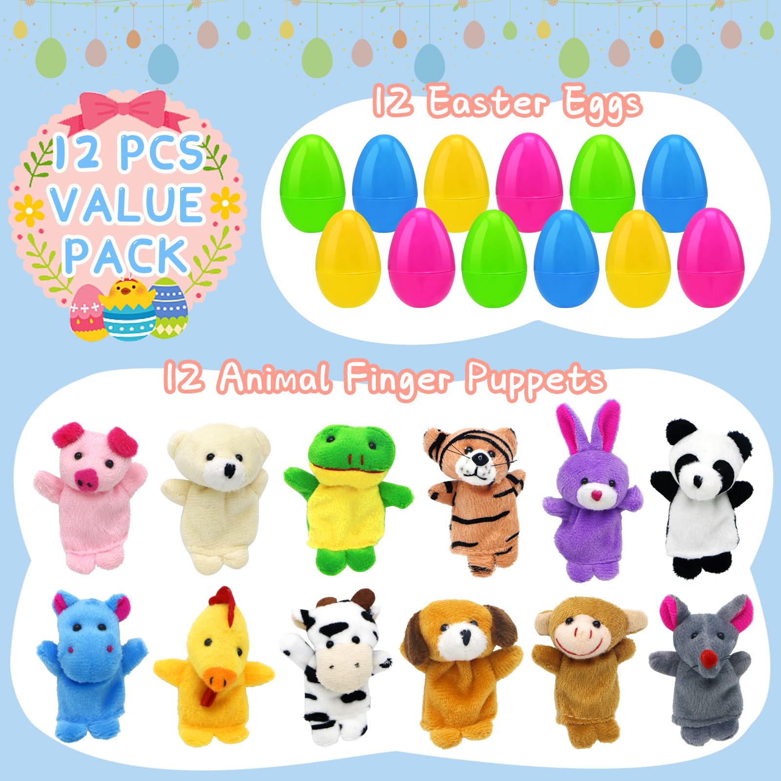 Hidreas soft plush animal puppets offer safe, tactile fun for small hands