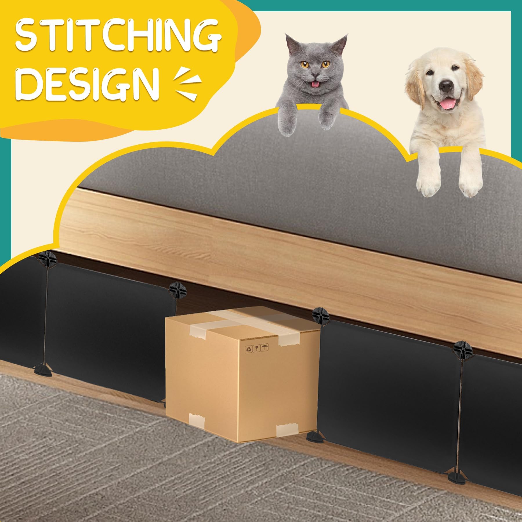 Hiflora black under-bed blocker shown from side view for clear fit
