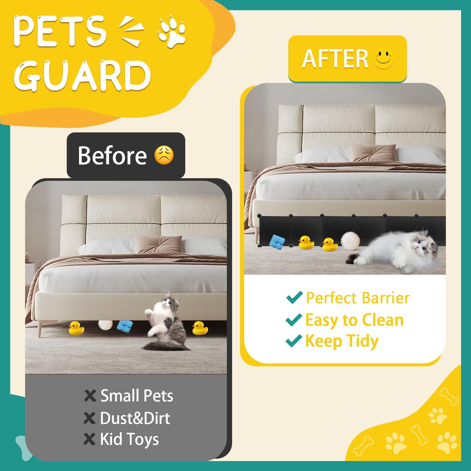 Hiflora under-bed blocker sticky tape aids quick, mess-free installation