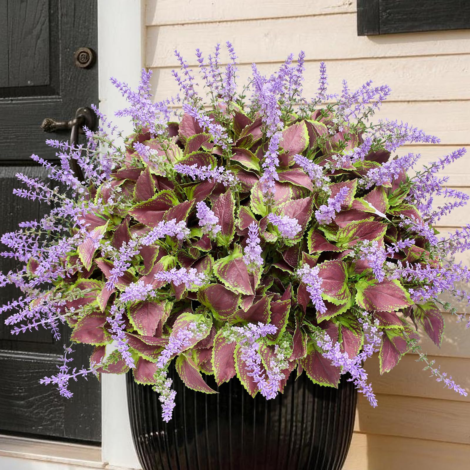 HIFORESTAR 12 bundles artificial coleus flowers for outdoor decor with lifelike color.