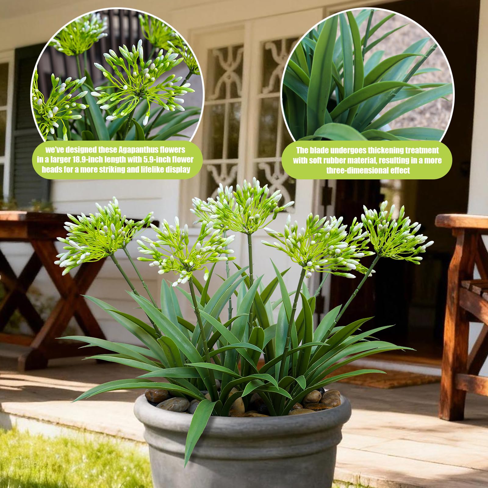 HIFORESTAR detailed blooms capture natural color and texture for porch accents