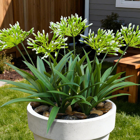 HIFORESTAR Agapanthus stems provide lifelike outdoor display for easy maintenance