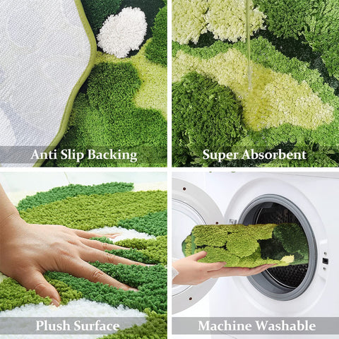 Hifuwan absorbent green moss mat soaks moisture and protects floors.