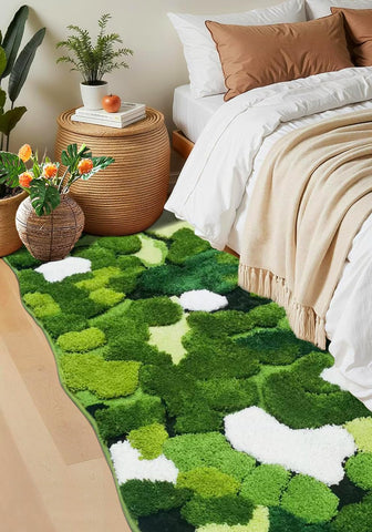 Hifuwan moss runner, angle 04, cottagecore decor for bath and beyond