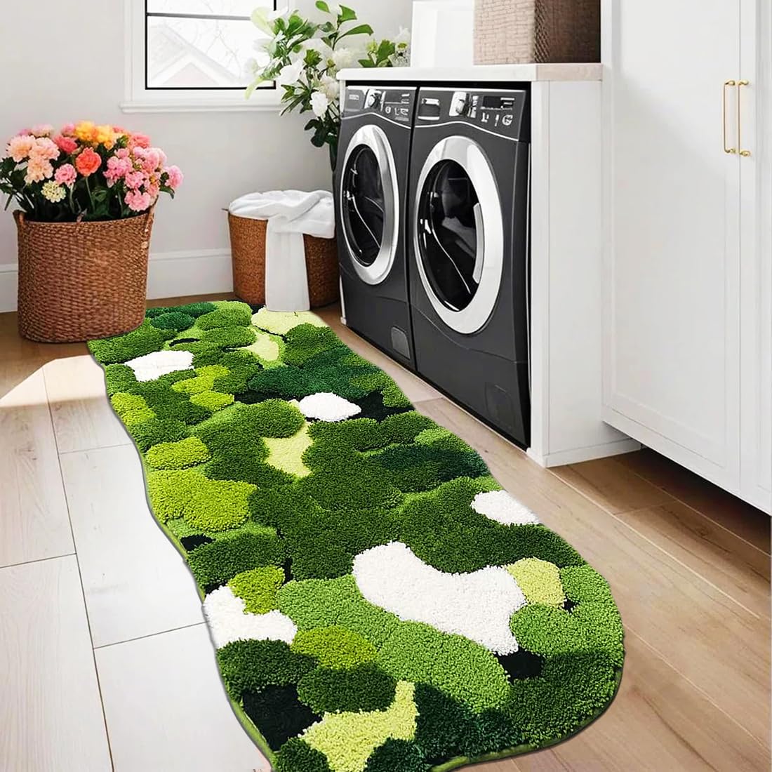 Hifuwan moss rug, angle 06, machine washable and durable